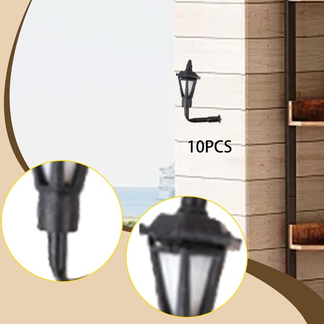 10 mini lámparas de pared, modelos de decoración de luz de pared, miniaturas para micropaisajes, accesorios de fotografía, proyectos de bricolaje, Escala 1 150