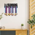 thumbnail image 6 of Running Medal Holder Sport Runner Athlete Medals Hanger Display Stand Wall Mount Decor Holders for Runners Home Badge Medalist Running Soccer Gymnastics Over 60 Medals 15.7 x 5.2 Inch Black, 6 of 7