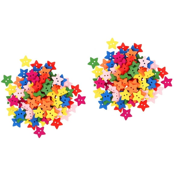 Set of 2 Star Jar Color Buttons Colorful Charming