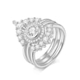 thumbnail image 1 of Juego de Anillos de Boda Moissanita para Mujer Color D Claridad VVS1 Oro Anillo de Compromiso Plata Esterlina 925 Eternidad Apilable Juego de Anillos de Novia Talla 5-9, 1 of 7