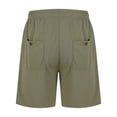 thumbnail image 5 of 50% Off Clear! Running Shorts for Men, Men's Solid Color Casual Drawstring Closed Elastic Waist With Pockets Shorts L, Army Green, 5 of 6