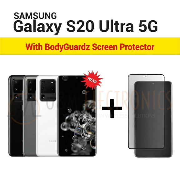 Restored Samsung Galaxy S20 Ultra 5G SM-G988U1 128GB Unlocked with Screen Protector (Refurbished)
