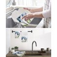 thumbnail image 5 of Blue Tulip Kitchen Dish Towels for Drying Dishes Set of 4, Abstract Flower Country Farm Floral White Waffle Weave Microfiber Hand Tea Bathroom Towels Quick Dry & Absorbent Towel 15.7x23.6, 5 of 7