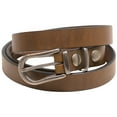 thumbnail image 3 of 25mm Olive Re-Tanned Leather Dress Belt 3-Piece Buckle Set Old Nickel, 3 of 4