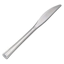 Gexandy Reflections Heavyweight Plastic Utensils, Knife, Silver, 7 1/2", 40/pack