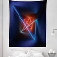 thumbnail image 1 of Abstract Tapestry, Zigzag Lines Tunnel Corridor Design Psychedelic Modern Geometric Print, Fabric Wall Hanging Decor for Bedroom Living Room Dorm, 5 Sizes, Night Blue and Orange, by Ambesonne, 1 of 1