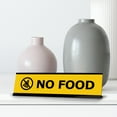 thumbnail image 3 of No Food, Yellow Black Frame, Desk Sign (2x8"), 3 of 3