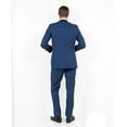 thumbnail image 3 of Blue / Black Solid with Black Shawl Collar Trim 2-PC Slim Fit Suits, 3 of 4