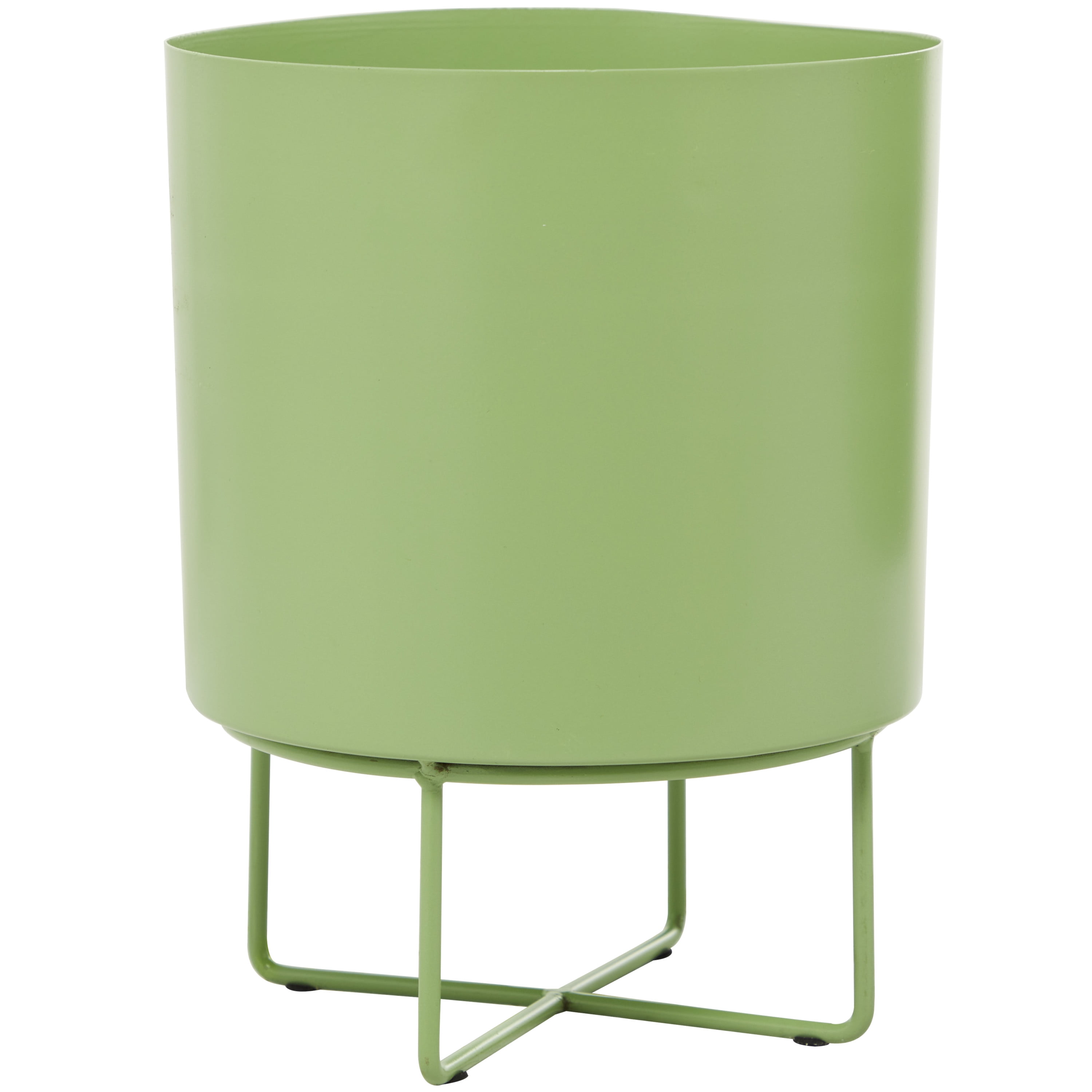 CosmoLiving by Cosmopolitan 16", 13"H Green Metal Planter (2 Count)