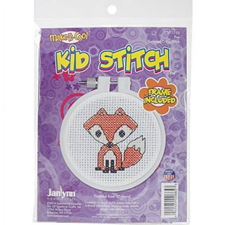 Janlynn/Kid Stitch Stamped Cross Stitch Kit 3 Round-One Cool Cat