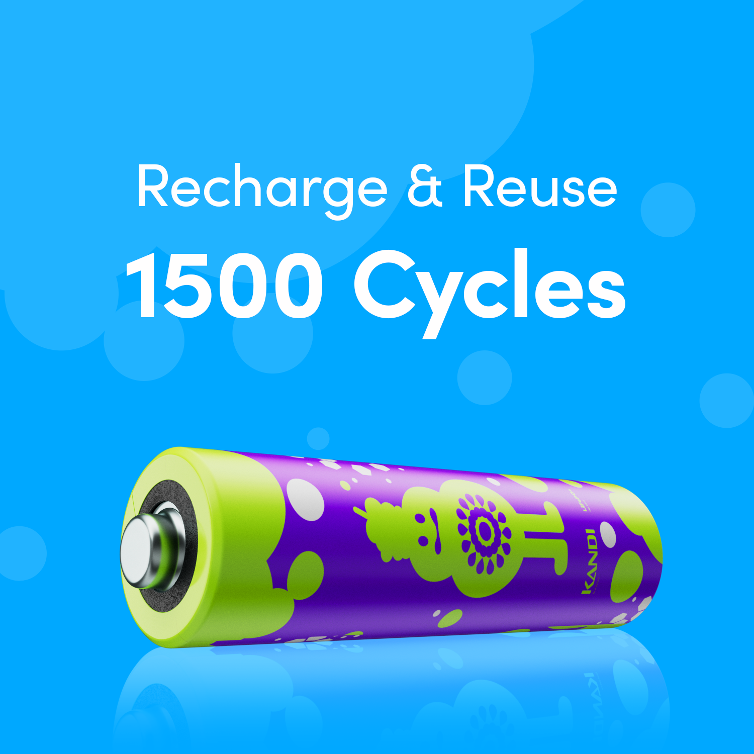 Kandi AA Lithium Rechargeable Batteries 8 Pack-Kiddo