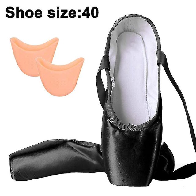 Ballet Pointe Shoes Girls Women Ribbon Ballerina Shoes With Toe Pads