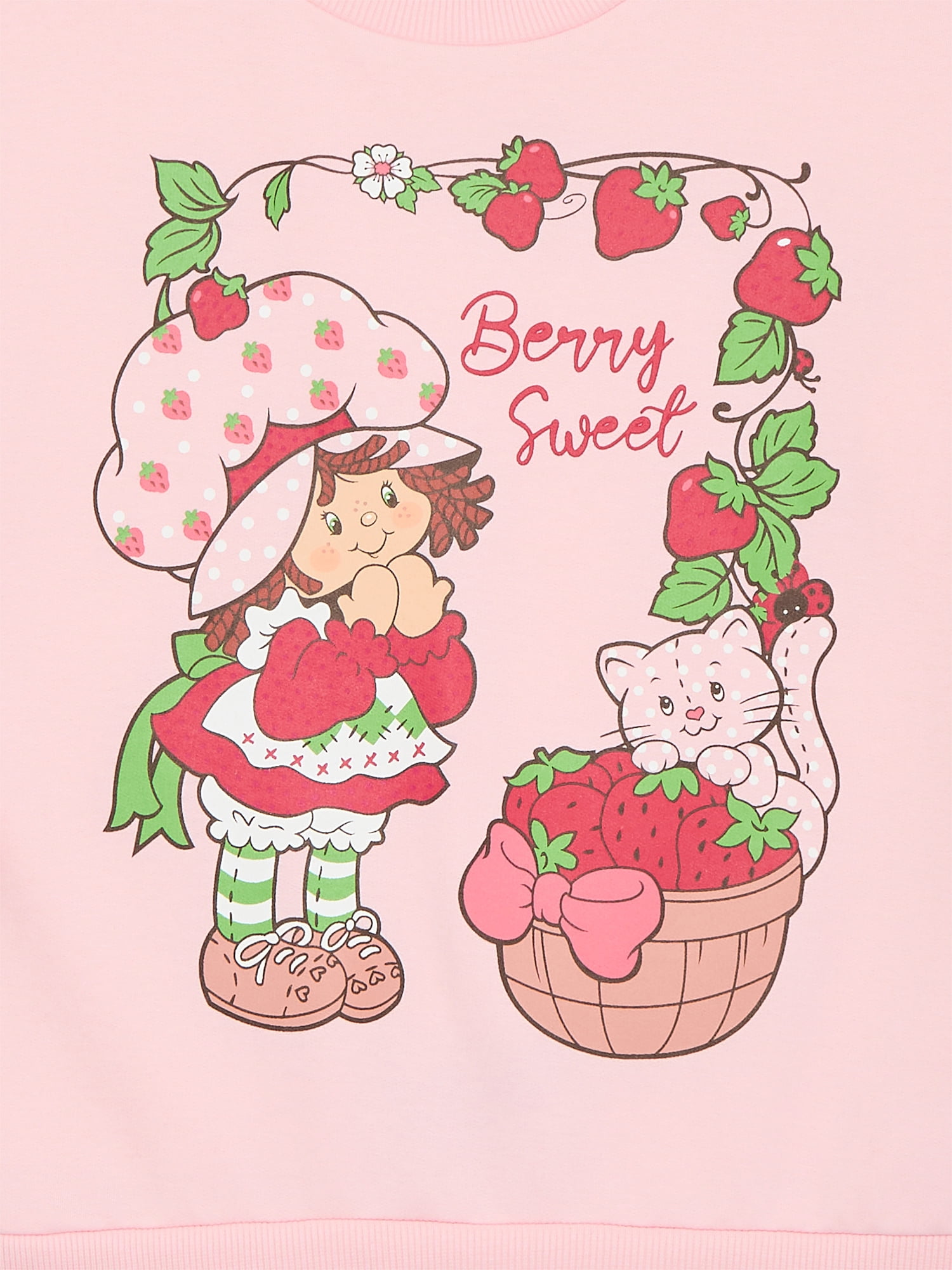 Strawberry Shortcake Kids Graphic Fleece Crewneck Sweatshirt, Sizes 4-18