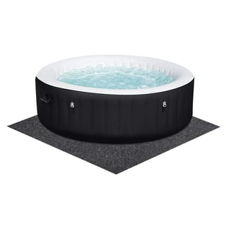FENXAM 90 * 90 inch Round Hot Tub Pad, Inflatable Hot Tub Mat Outdoor  Indoor, Waterproof Slip-Proof Backing, Absorbent Spa Pool Ground Base  Flooring