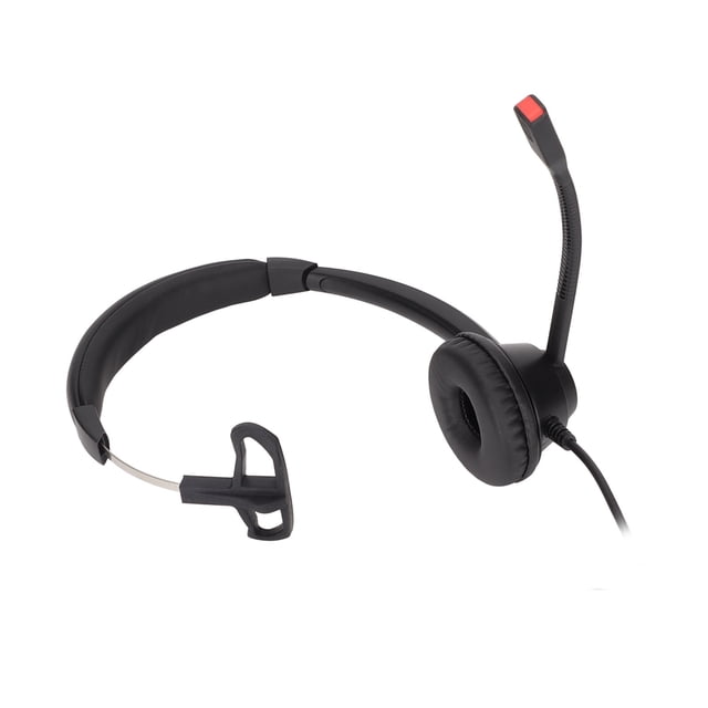 Auricular De Oficina, Negro Reducción De Ruido Multifuncional Ajuste De Volumen Auricular De Comunicación De Un Solo Oído Ultraligero Cómodo Para Oficinas