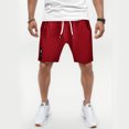 thumbnail image 2 of Caqnni Men’s Linen Shorts Casual Lightweight Drawstring Summer Beach Shorts(Red,3XL), 2 of 4