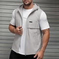 thumbnail image 2 of USNSM Mens Hoodie Casual Lightweight Golf Vest Outerwear with Pockets Zip Up Solid Color Sleeveless Softshell Jacket for Running Hiking Gray XXL, 2 of 9
