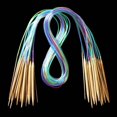thumbnail image 2 of HEVIRGO 18Pcs 18 Sizes Tube Circular Carbonized Bamboo Knitting Needles Pins 40cm-120cm, 2 of 10