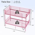 thumbnail image 5 of Jopath Twin over Twin Bunk Bed,Heavy Duty Metal Bed Frame with Ladder and Full-Length Guardrail,Noise Free, Easy Assemble,Able to Split 2 Bed,Pink, 5 of 5