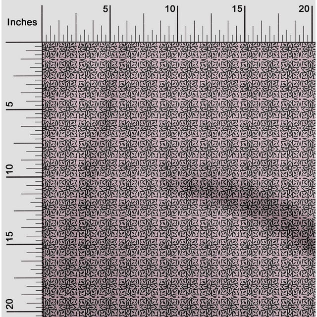 oneOone Polyester Lycra Fabric Floral Block Print Fabric BTY 56 Inch Wide