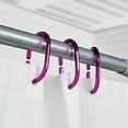thumbnail image 4 of Clear Purple Plastic Shower Curtain Rings - Set of 12, 4 of 5