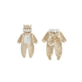 thumbnail image 2 of RUINIXCW Kids Toddler Baby Halloween Animal Costume Infant Cute Frog Dog Costume Baby Boy Girl Fall Winter Clothes Warm Flannel Footed Romper Casual Zipper Hooded Footie Jumpsuit, 2 of 9