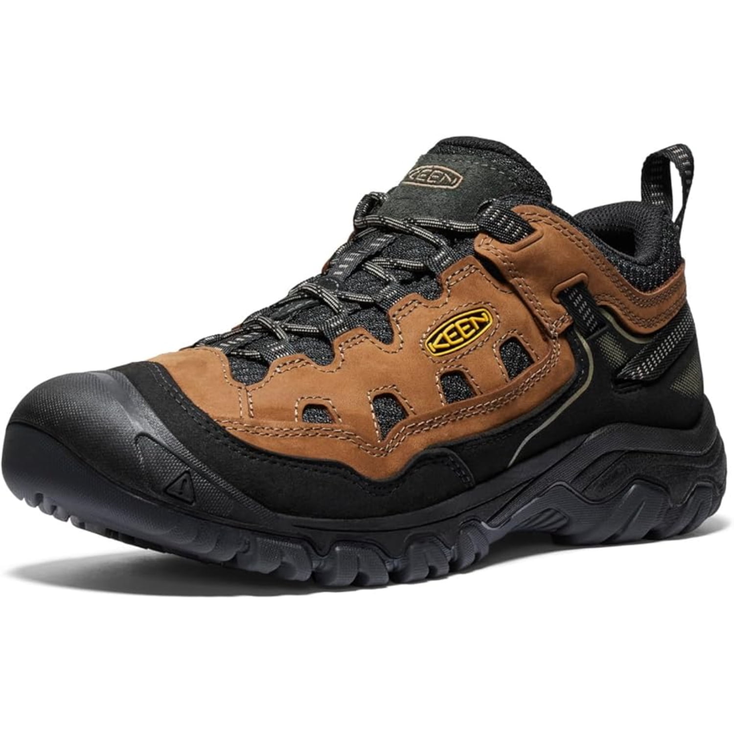 Pre-Owned KEEN 1028998 Targhee IV Vented Hiking Shoes for Men - Bison/Golden Yellow - 11.5M