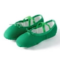 thumbnail image 2 of Missfiona Girls Ballet Shoes Canvas Ballet Slippers Dance Shoes for Toddler/Little Kid/Big Kid/Boy(10.5M,Green), 2 of 6
