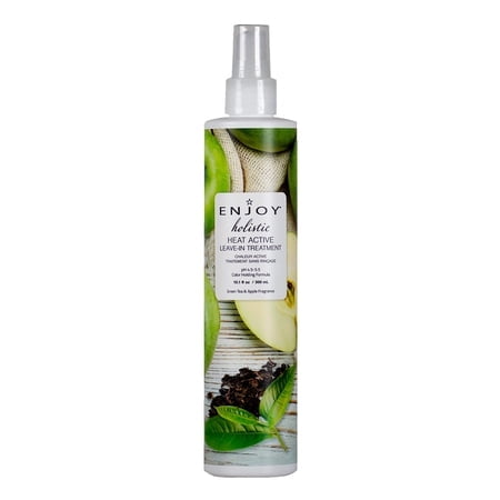 Enjoy Hair Care Holistic Heat Active Leave In Treatment pH 4.5-5.5 Thermal Damage Protection Curly Hair Products Wavy Hair Products - 10 Oz.