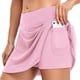 thumbnail image 5 of Faldas pantalón con bolsillos y pantalones cortos de tenis - Poliéster spandex, cintura alta, ropa deportiva, 5 of 8
