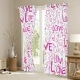 thumbnail image 3 of Valentine's Day Theme Curtains ,Pink Love Hearts Hand Graffiti Window Drapes Bedroom,Romantic Princess Style Window Treatment Block 30%-50% Light 2 Panels,42Wx90L, 3 of 6