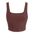 thumbnail image 4 of vigerkar Women's Square Neck Sleeveless Crop Tops 2026 Cute Double Layer Casual Slim Fit Trendy Tank Tops (Coffee, L), 4 of 5