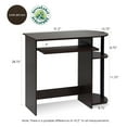 thumbnail image 2 of Furinno 14098R1LC/BK Easy Assembly Computer Desk, Light Cherry, 2 of 7