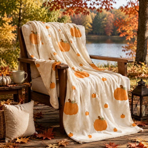 Sahpxhe Halloween Throw Blanket Nap Blanket,Soft Flannel Festive Pumpkin Print Decorative Cover for Sofa Couch Bed Living Room Holiday Party Ornament,39.37x27.56in Multicolor-S