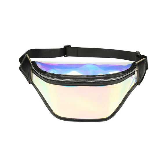 VWRXBZ Shoulder Bag, 11.02x6.3x3.15 Inch Shiny Clear Pack Set Waterproofing Waist Bag for Waist Bag Outdoor Sports Bag with Adjustable Belt for for Games Concerts Festival Travel Travel Essentials