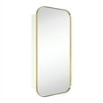 thumbnail image 6 of TEHOME Gold Rectangle Long Recessed and Surface Mount Stainless Steel Metal Framed Rounded Rectangular Bathroom Cabinet with Mirror 20x40'', 6 of 10