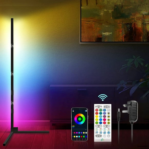 2-Pack RGB Corner Floor Lamp With APP & Remote - Color Changing LED Light For Gaming Room & Bedroom