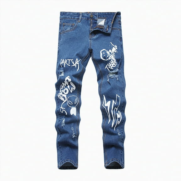 Hessimy Boys Cargo Sweatpants With Pockets- Baggy Drawstring Casual Wide Leg Pants Cargo Pants For Men (Blue,10-11 Years)