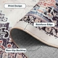 thumbnail image 5 of 3'x5' Area Rugs, Machine Washable Non Slip Area Rug for Kitchen, Soft Low Pile Vintage Print Pattern Indoor Bathroom Thin Carpet, Khaki, 5 of 5