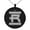 Black, variant on Stainless Steel Letter R Initial Empire Monogram Engraved Small Medallion Circle Charm Pendant Necklace