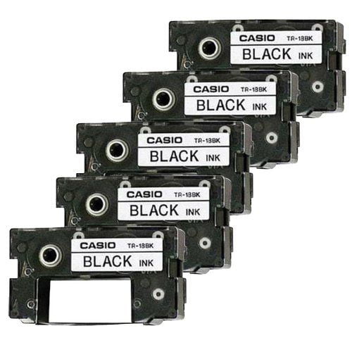 CWL-300 5 pk Casio TR-18BK Black Ribbon Cassettes for CW-50 100 75 