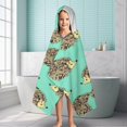 thumbnail image 6 of Cute Green Hedgehog Pattern Hooded Bath Towel，60"x35" for Ages 3 To 12 Kids, Quick Dry Lightweight Soft Microfiber Hood Beach Towel Cover Up for Kids, 6 of 7