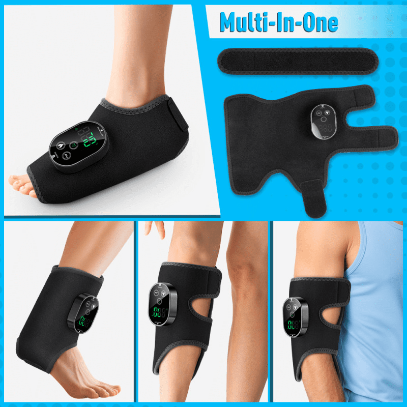 2PCS Heating Foot Massager, Wireless Ankle Brace Wrap with 3000mAh Battery, Cordless Ankle Heating Pad, 6 Heat & 3 Vibration Modes, Dual Motor, Type-C 2PCS Charging, Portable for Home Travel