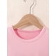 thumbnail image 5 of Camiseta de verano suave y cómoda para niñas con estampado de conejito lindo - Top de punto de manga corta gris claro, adorable diseño de conejo con flores y fondo a cuadros, 5 of 8