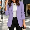 thumbnail image 5 of Levmjia Women's Blazer Jacket Solid Color Work Office Business Casual Suit Coat with Pockets Single Breasted Lapel Long Sleeve Elegant Ladies Outwear, 5 of 8
