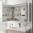 thumbnail image 4 of 36x30 Inch Bathroom Medicine Cabinet - Fog Led Mirror, Double Doors, 3000k 6000k Bright , 4+ Drawers, Powder Coated With Mirror Door Abundant Storage Space Brightness And Color Temperature, 4 of 7
