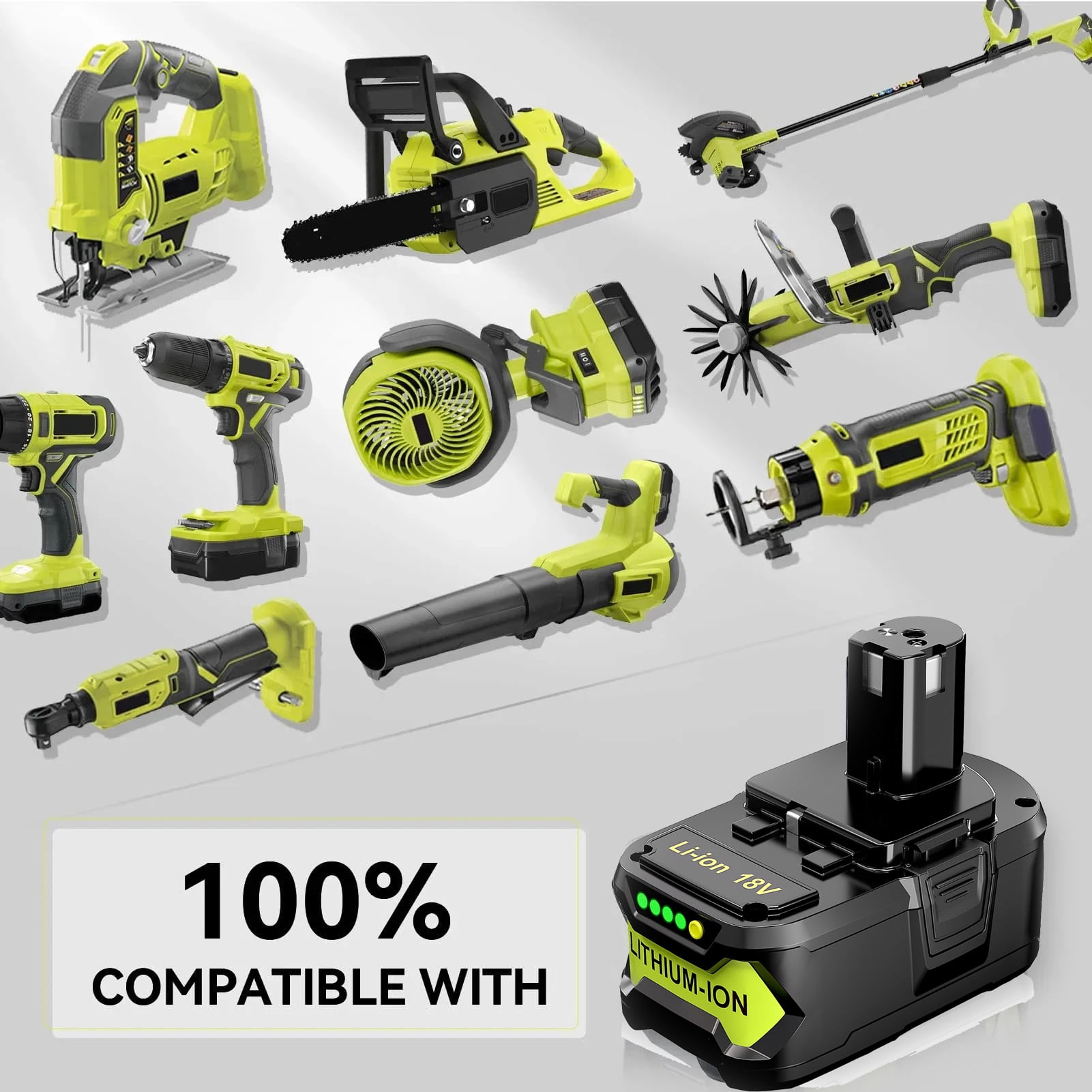 Upgraded P117B 12-18V 3A USB Rapid Charger + 5.0Ah 18V P108 RB18L50 Lithium Battery Combo Replace for Ryobi P109 P107 P102 P104 High Capacity Cordless Tool Batteries