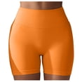 thumbnail image 1 of WEIYLL Yoga Womans Shorts Seamless Scrunch Workout Gym Solid Color Orange Pants M, 1 of 5