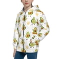thumbnail image 2 of Pofeuu Lovely Avocado Print Teenage Zipper Hoodie Sweatshirts Hooded Casual Jackets With Pocket For Boys Girls-Medium, 2 of 6