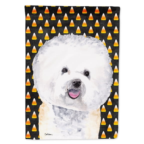 Carolines Treasures SC9173-FLAG-PARENT Bichon Frise Candy Corn Halloween Portrait Flag  multicolor
